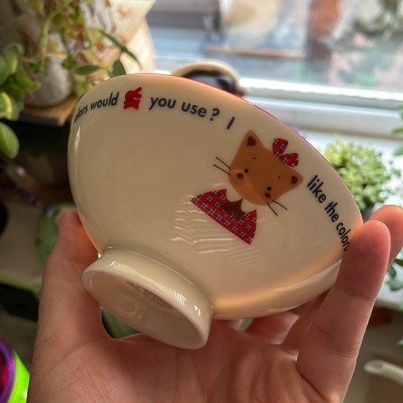 Sanrio Vintage 1993 Fancy Friends ceramic rice bowl - made in Japan - Picture 9 of 9